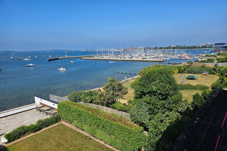 Poole harbour and the boats, seen from a job.